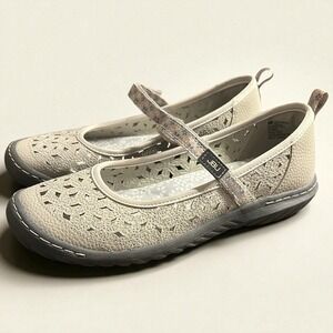 Womens JBU by Jambu Wildflower Mary Jane Shoes 8M Beige Cutout Comfort Flats